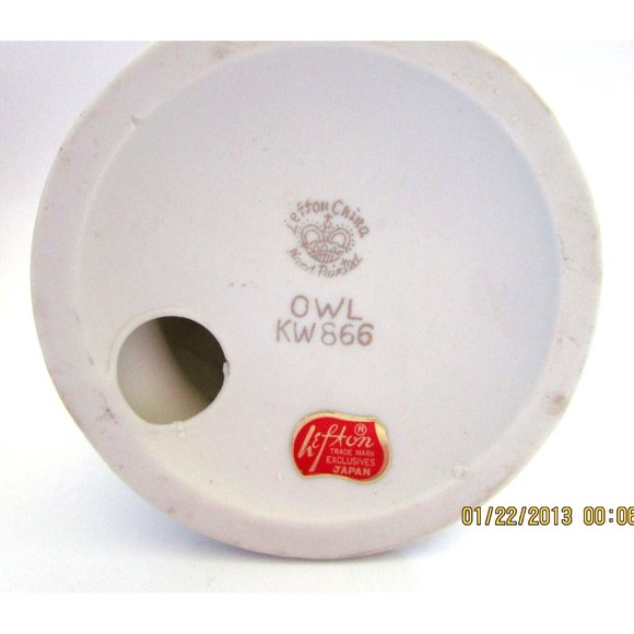 Lefton China Hand Painted Porcelain Bisque Owl Figurine  KW866 - Japan Excl. Tag - Picture 8 of 9